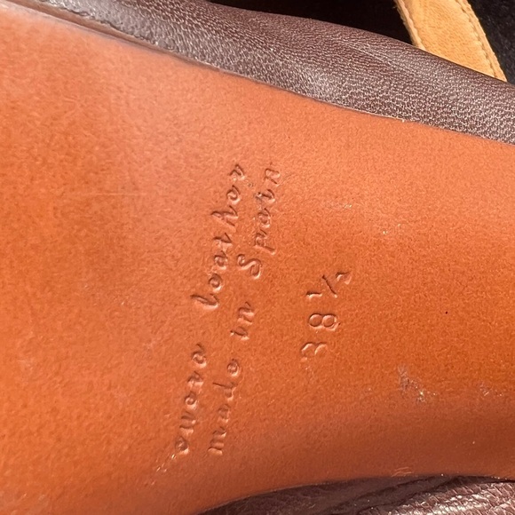 Chie Mihara Vintage Style Leather Slingback Block Heel Shoes Size 38.25 or US 7 - Picture 7 of 8